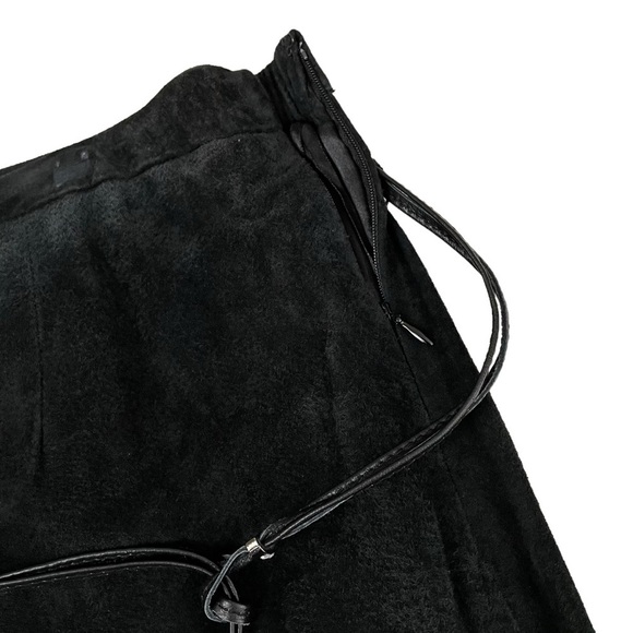 NWT Pamela McCoy Genuine Leather Western Boho Midi Skirt Black Large - Picture 8 of 15